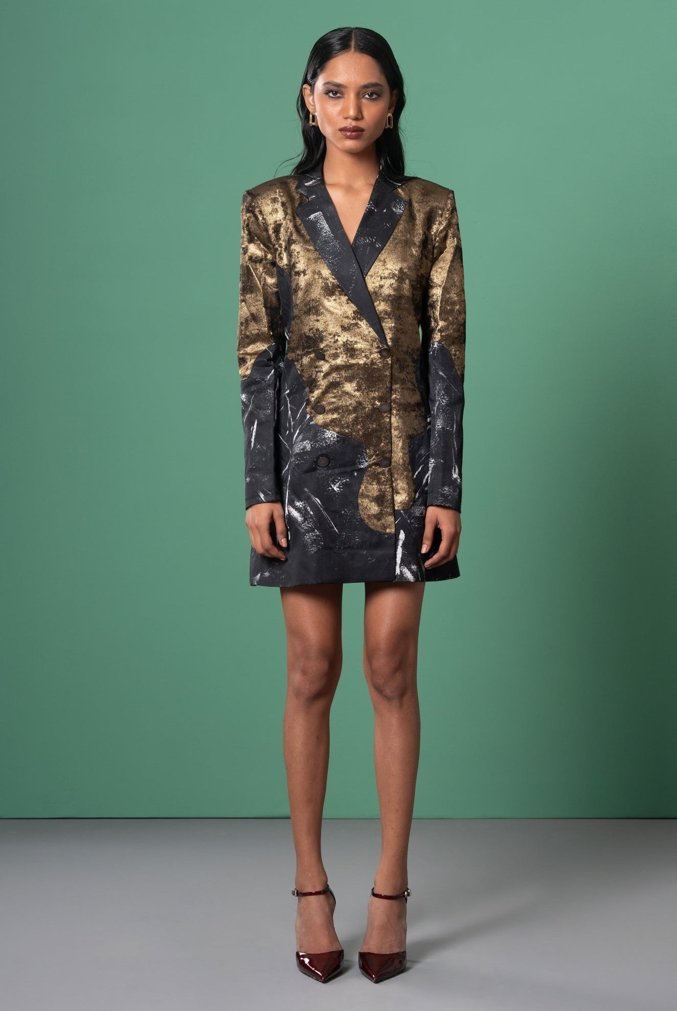 Onyx Patchwork Blazer Dress - CiceroniDressesAdvait