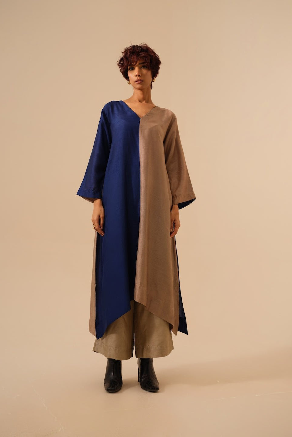 Onyx Tunic in Blue and Grey - CiceroniKurta, Festive WearStoique