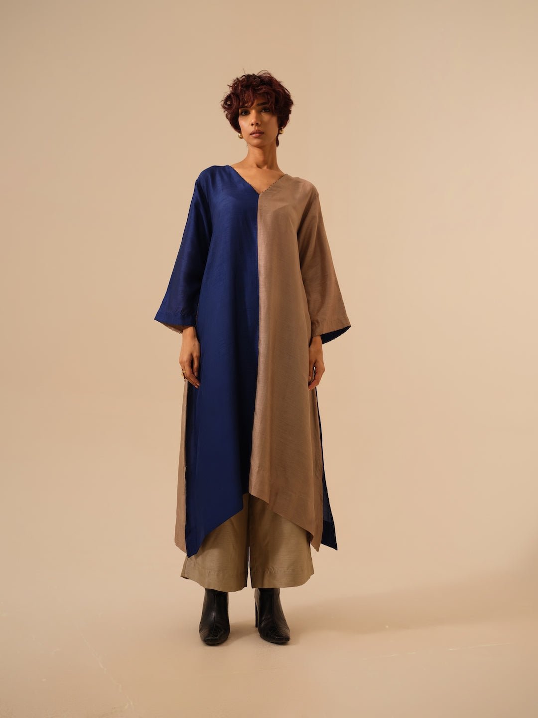 Onyx Tunic in Blue and Grey - CiceroniKurta, Festive WearStoique