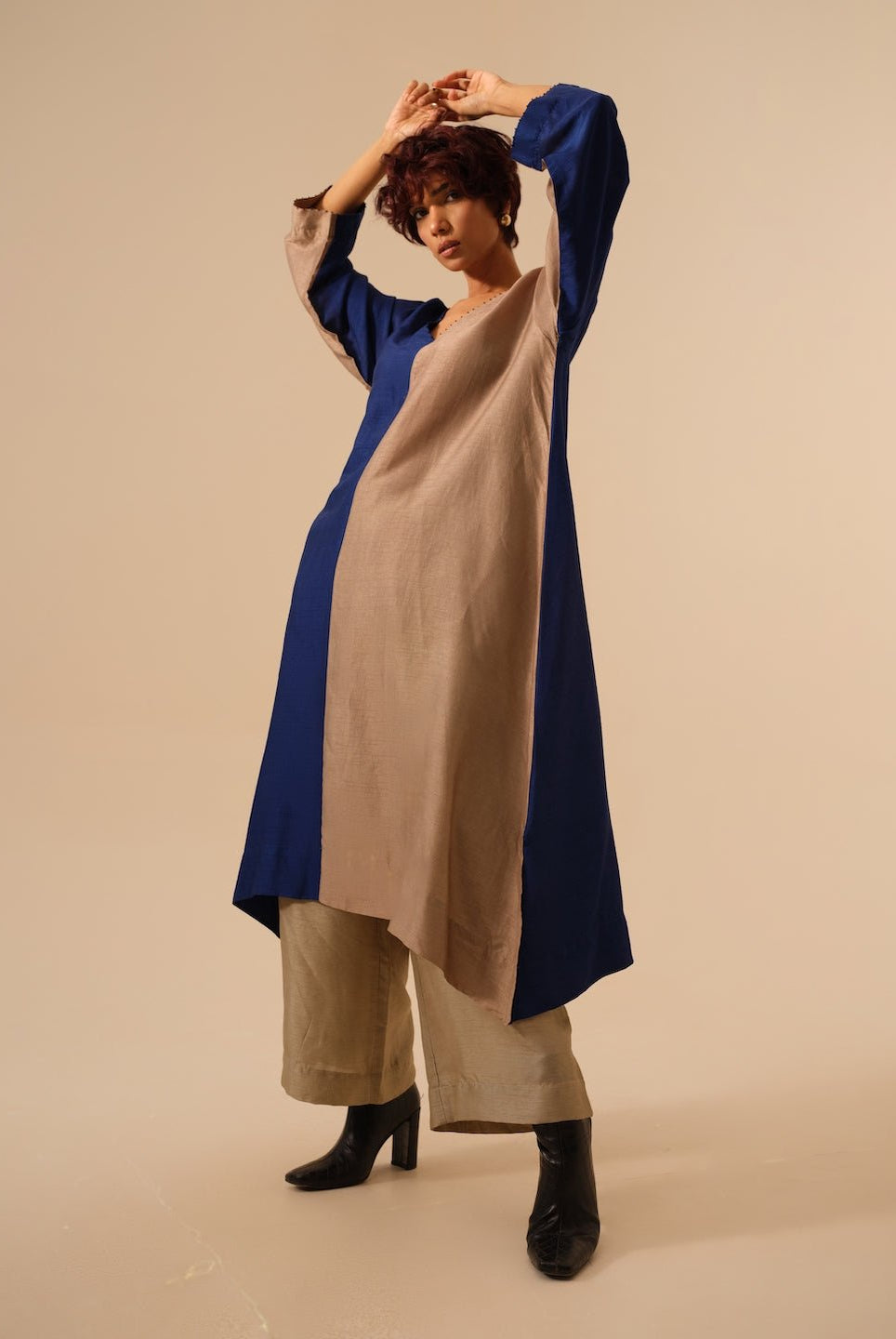 Onyx Tunic in Blue and Grey - CiceroniKurta, Festive WearStoique
