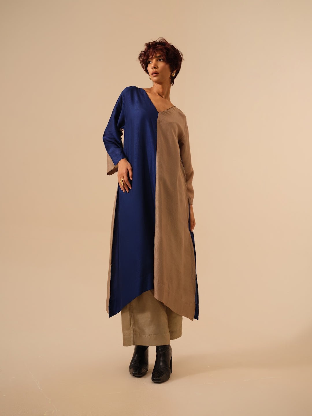 Onyx Tunic in Blue and Grey - CiceroniKurta, Festive WearStoique