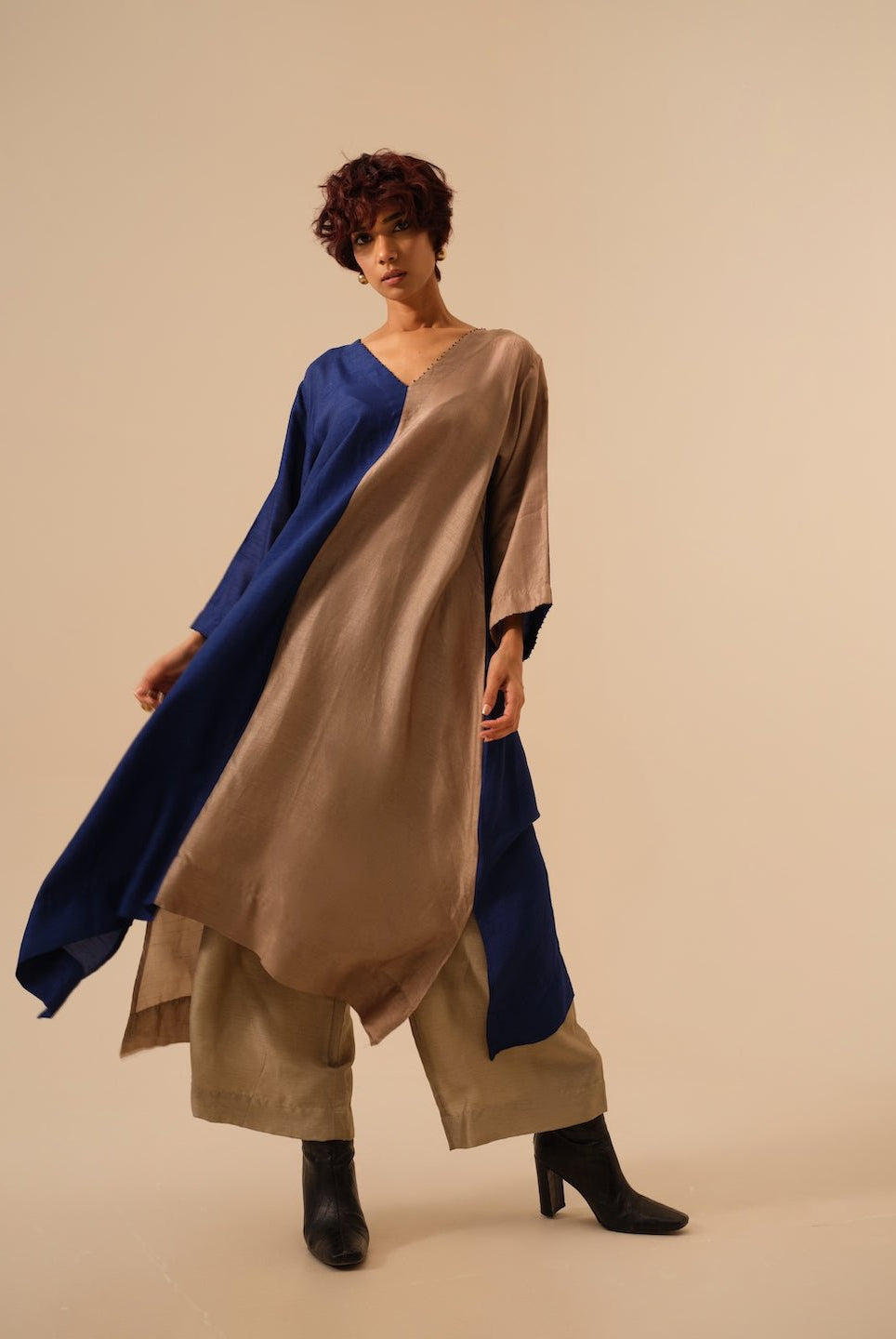 Onyx Tunic in Blue and Grey - CiceroniKurta, Festive WearStoique