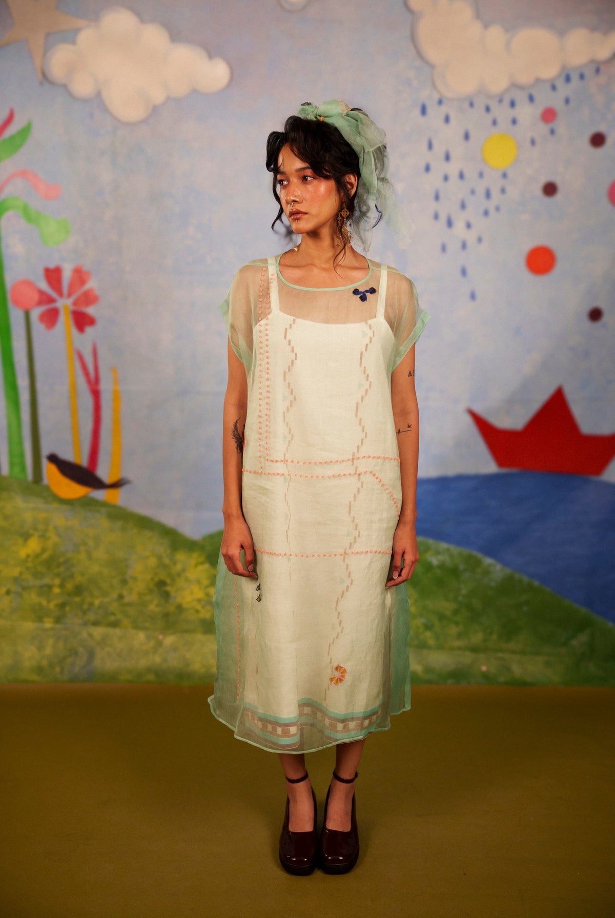 Opalite Overdress with Spaghetti Dress - CiceroniDressesBhomra