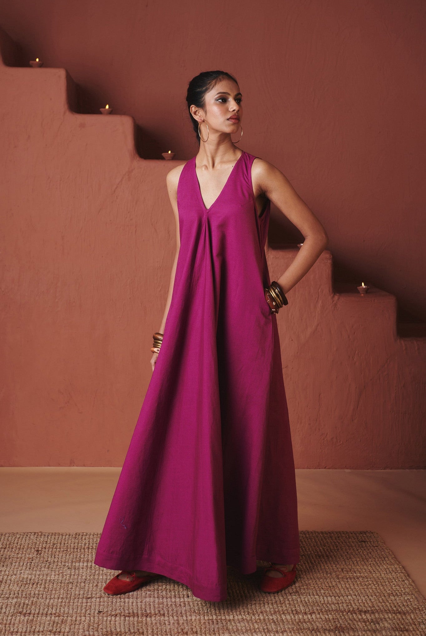 Orchid Co - Linen Flared Dress - CiceroniDressesSaphed