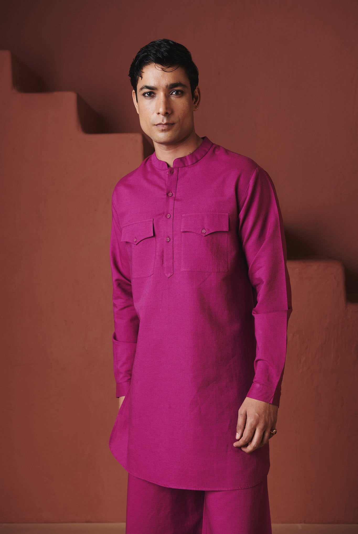 Orchid Co - Linen Men's Saif Kurta Set - CiceroniKurta Set, Festive WearSaphed