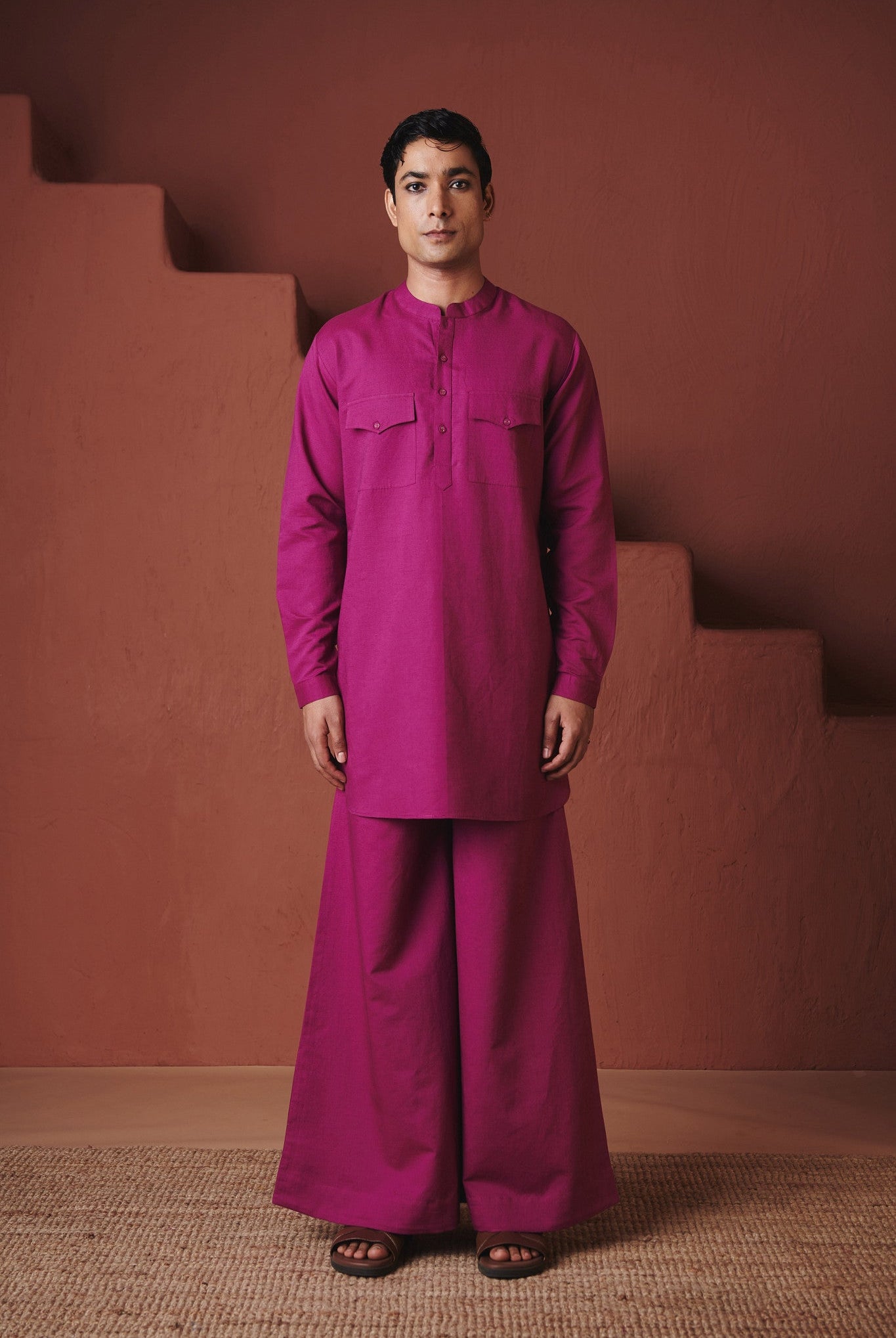 Orchid Co - Linen Men's Saif Kurta Set - CiceroniKurta Set, Festive WearSaphed