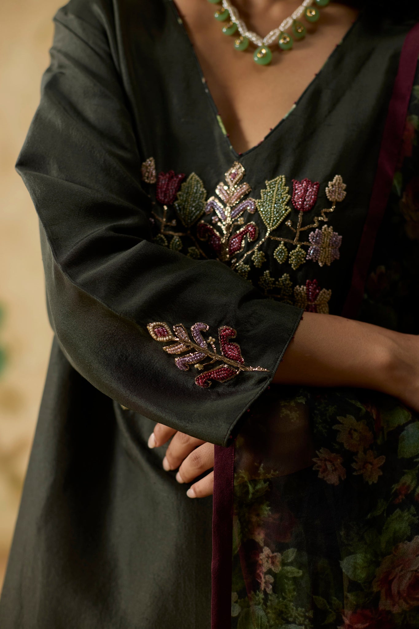 Orchid Kurta Set - Charcoal Grey - CiceroniKurta Set, Festive WearKhyati Rughani