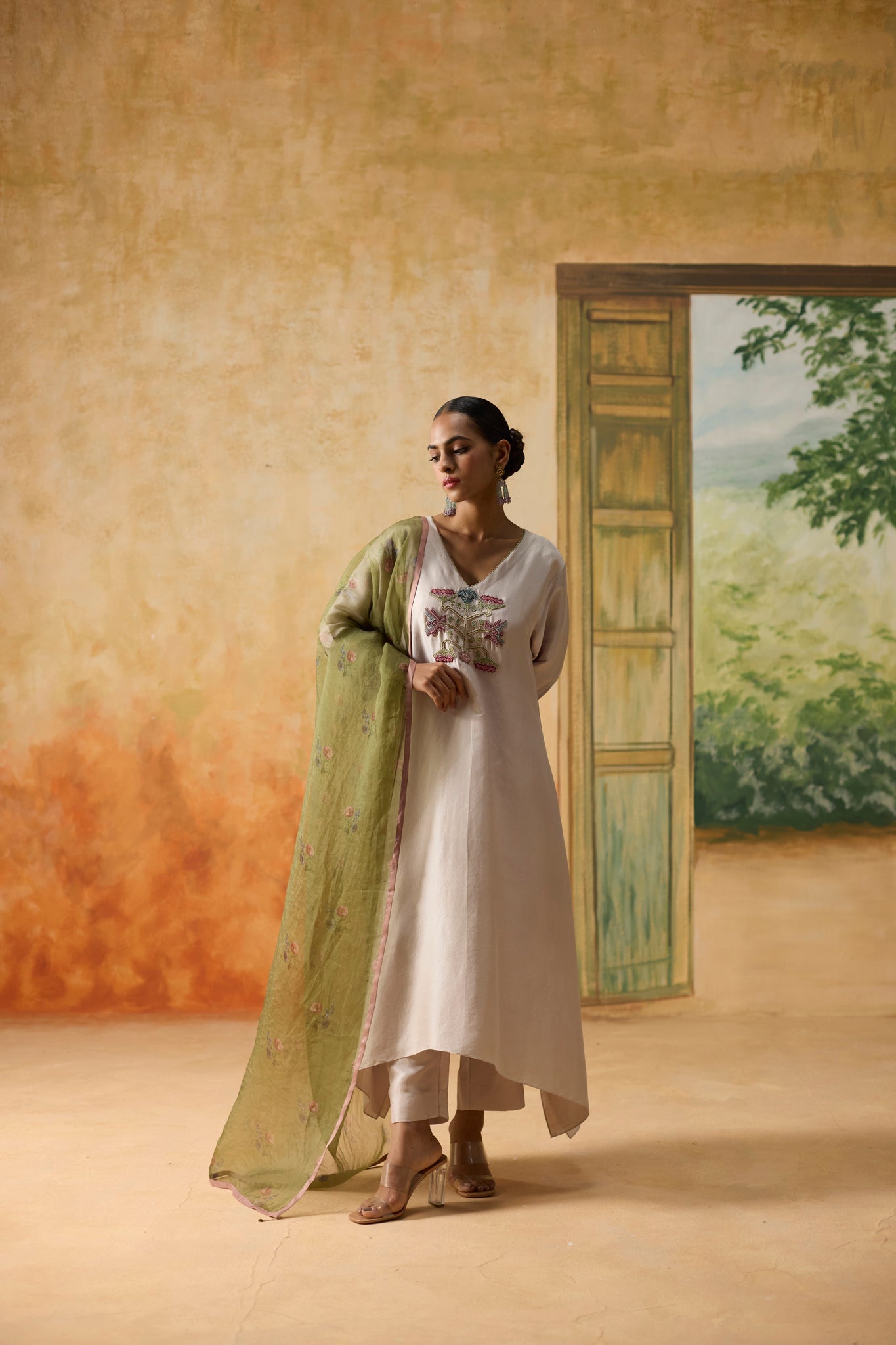 Orchid Kurta Set - Light Grey - CiceroniKurta Set, Festive WearKhyati Rughani