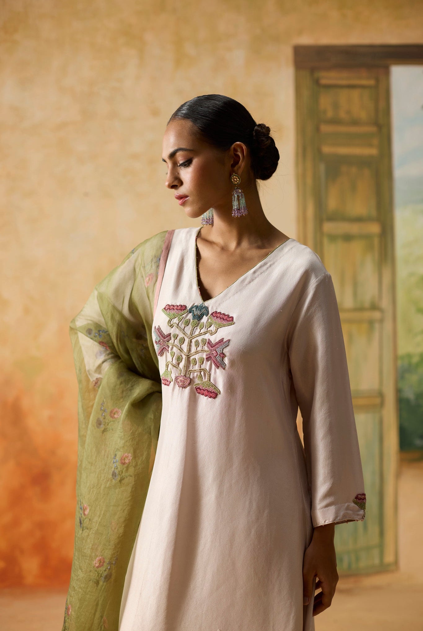 Orchid Kurta Set - Light Grey - CiceroniKurta Set, Festive WearKhyati Rughani