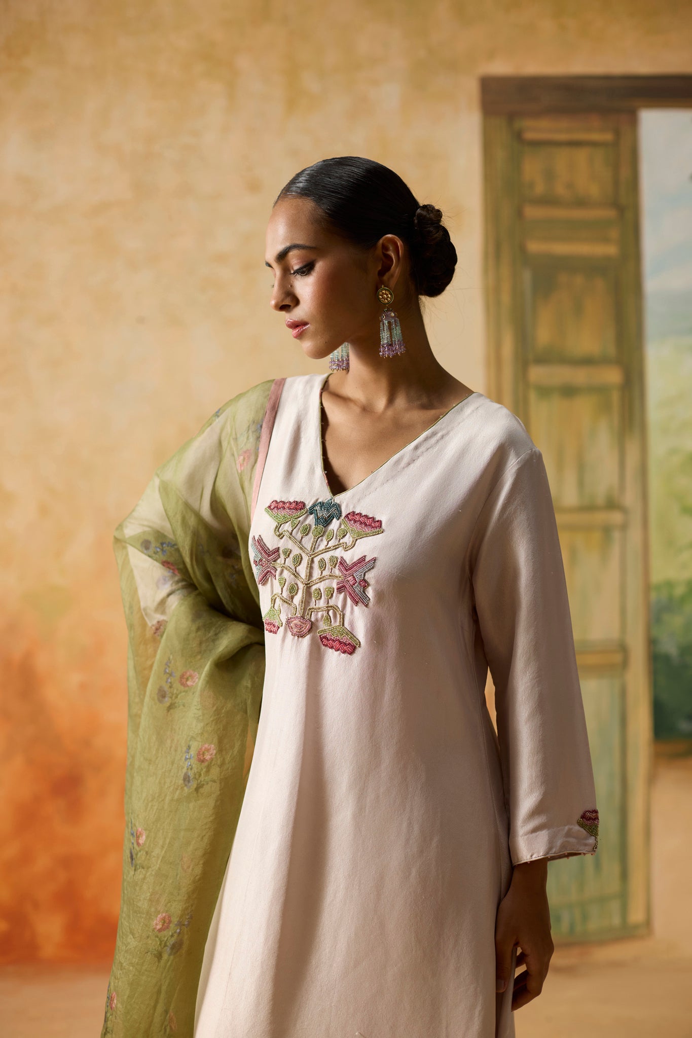 Orchid Kurta Set - Light Grey - CiceroniKurta Set, Festive WearKhyati Rughani