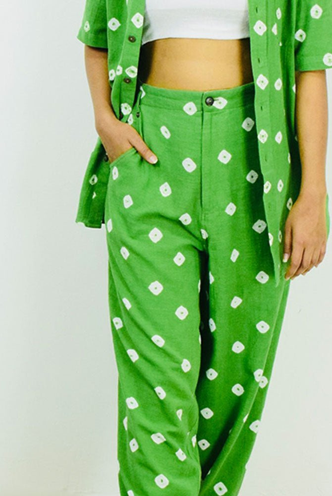 Organic Tie and Dye Green Pant - CiceroniPantsSonica Sarna