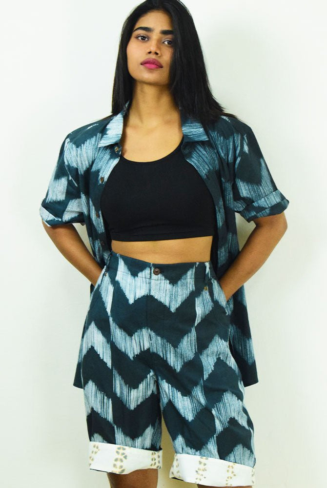 Organic Tie and Dye Knee Length Shorts - CiceroniShortsSonica Sarna