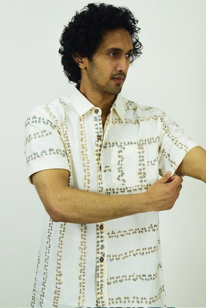 Organic Tie and Dye White Half Sleeve Shirt - CiceroniUnisex ShirtsSonica Sarna