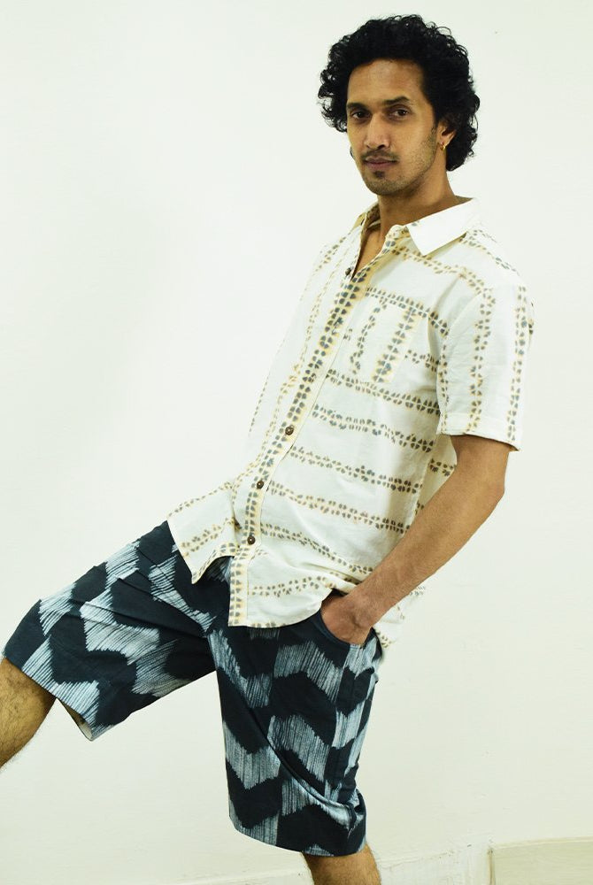 Organic Tie and Dye White Half Sleeve Shirt - CiceroniUnisex ShirtsSonica Sarna