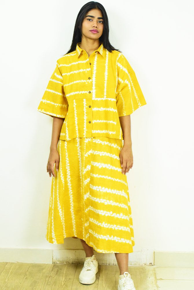 Organic Tie and Dye Yellow Skirt - CiceroniSkirtsSonica Sarna