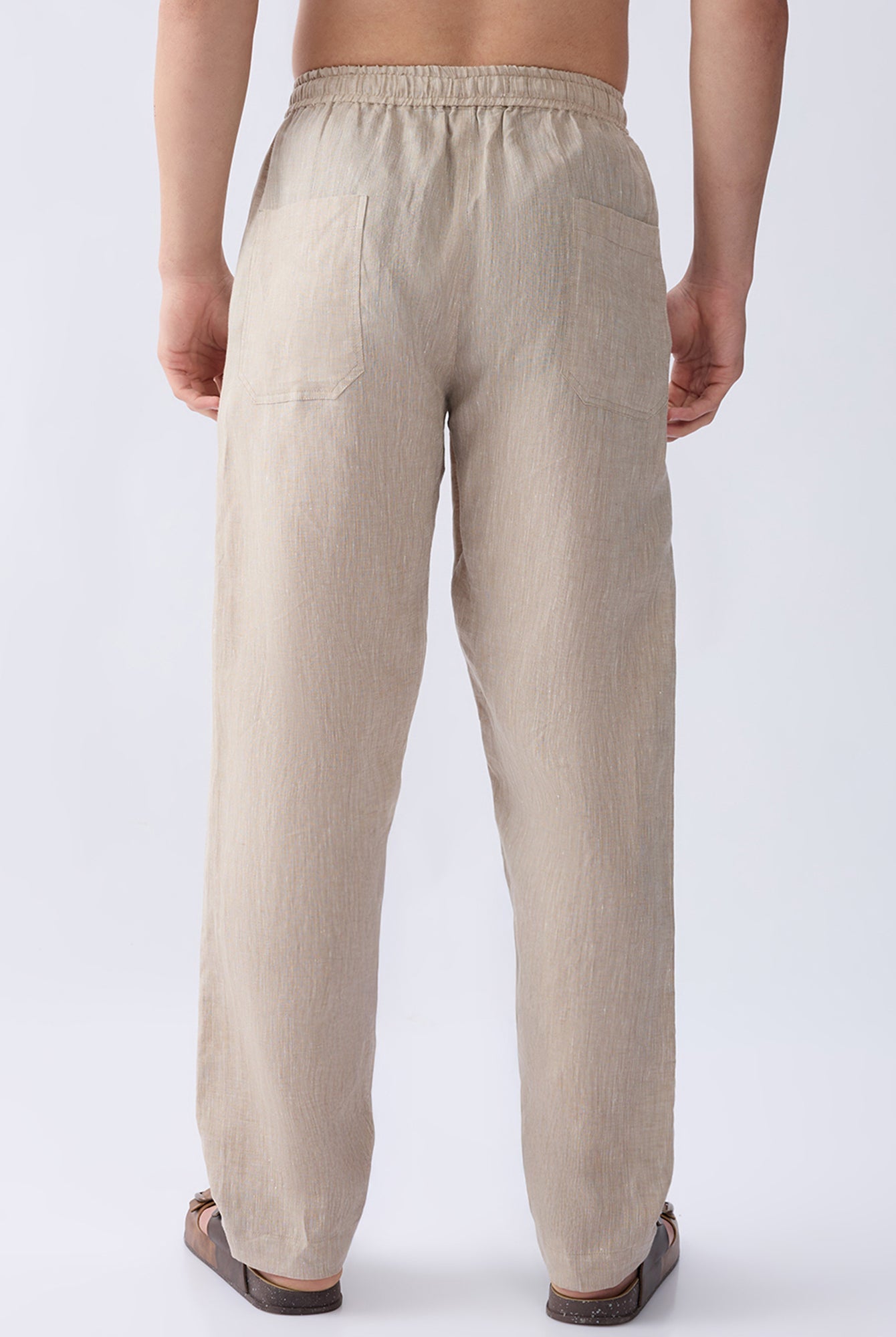 Origin Beige Relaxed 100% Pure Linen Pants - CiceroniPantsbhrāta