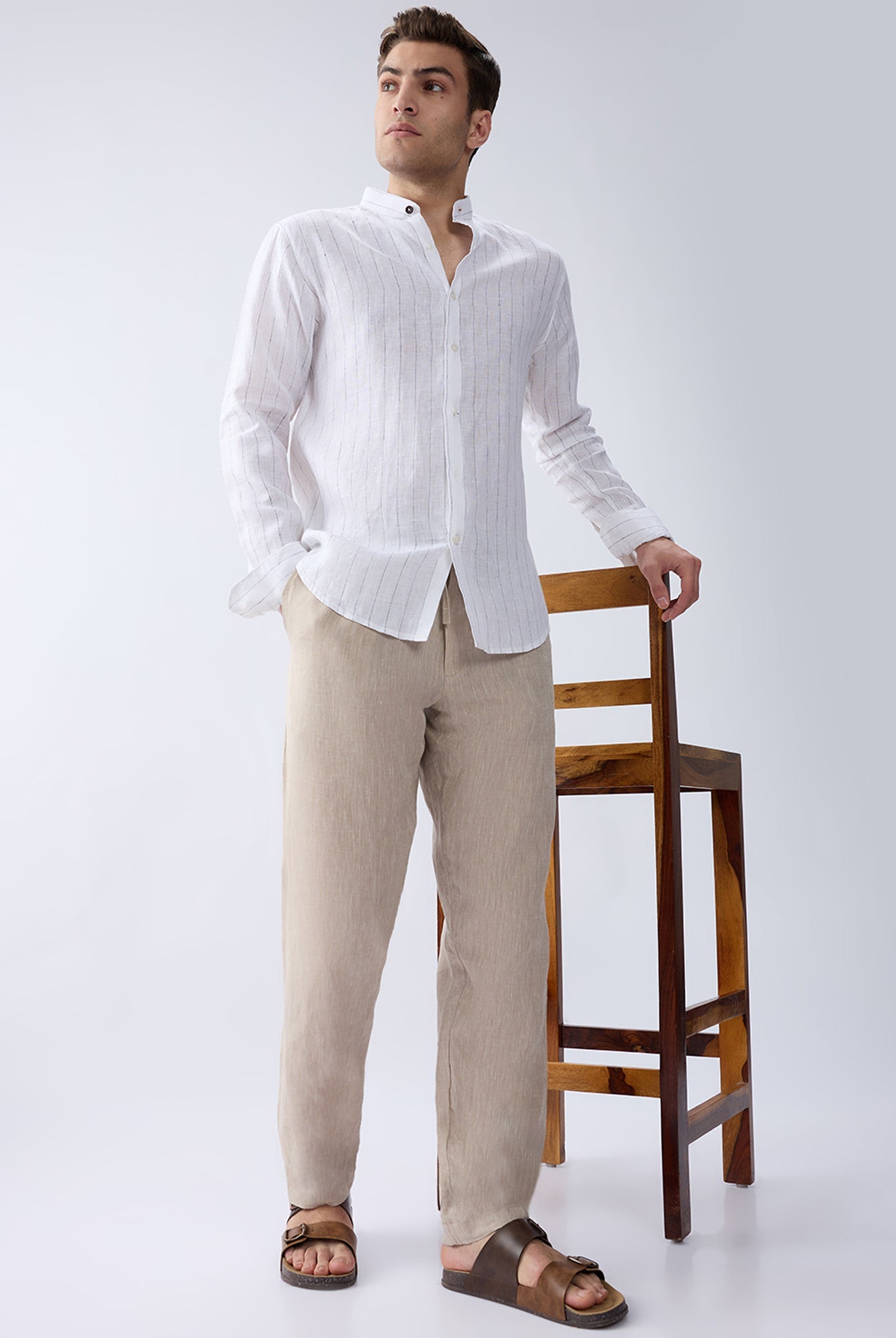 Origin Beige Relaxed 100% Pure Linen Pants - CiceroniPantsbhrāta