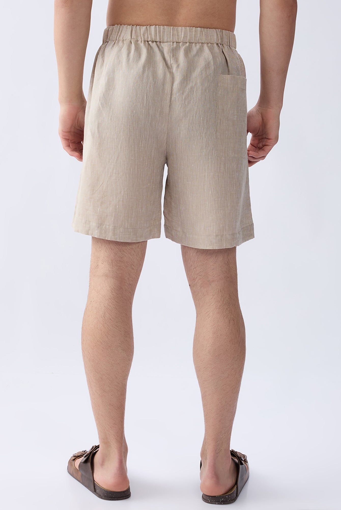 Origin Beige Relaxed 100% Pure Linen Shorts - CiceroniShortsbhrāta