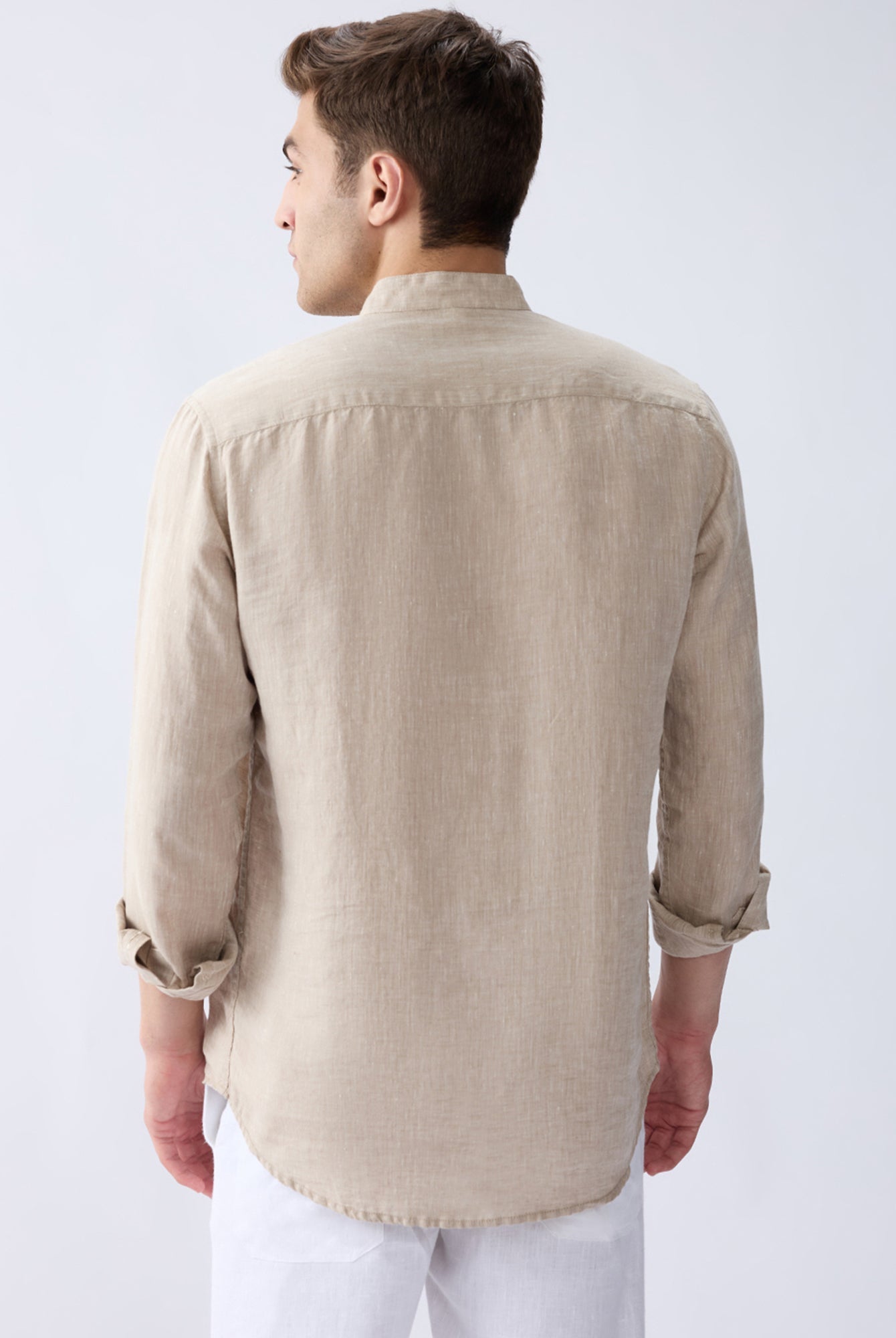 Origin Beige Short Kurta 100% Pure Linen - CiceroniKurta, Everyday Wearbhrāta