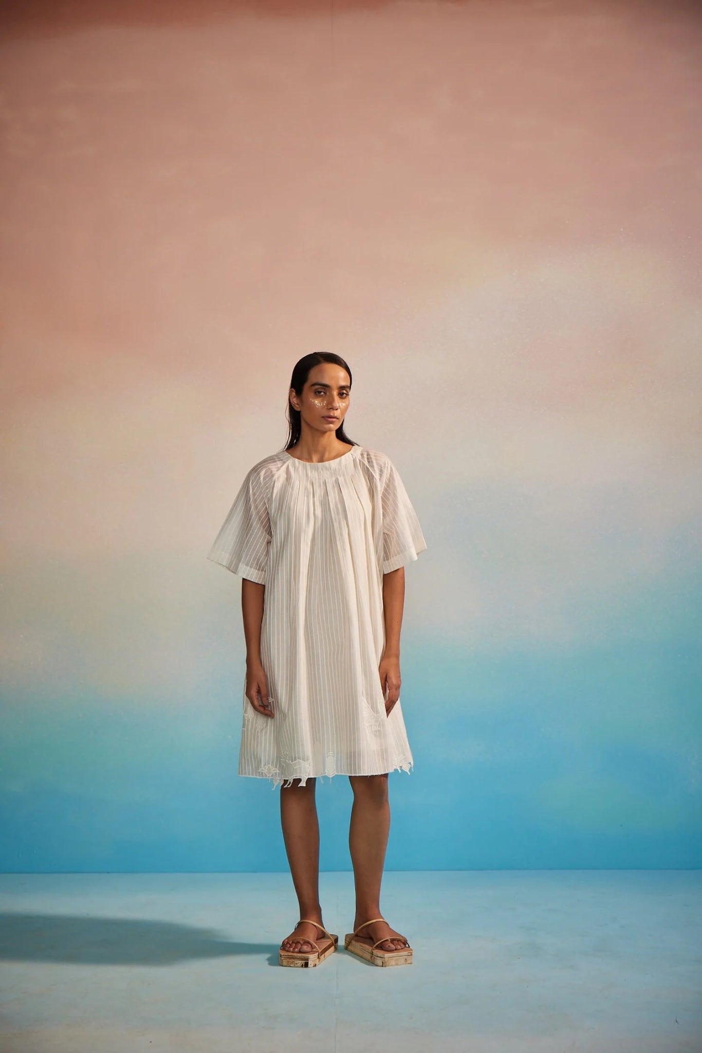 Orihime Box Pleat Appliqué Dress - CiceroniDressesAhmev