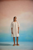 Orihime Box Pleat Appliqué Dress - CiceroniDressesAhmev