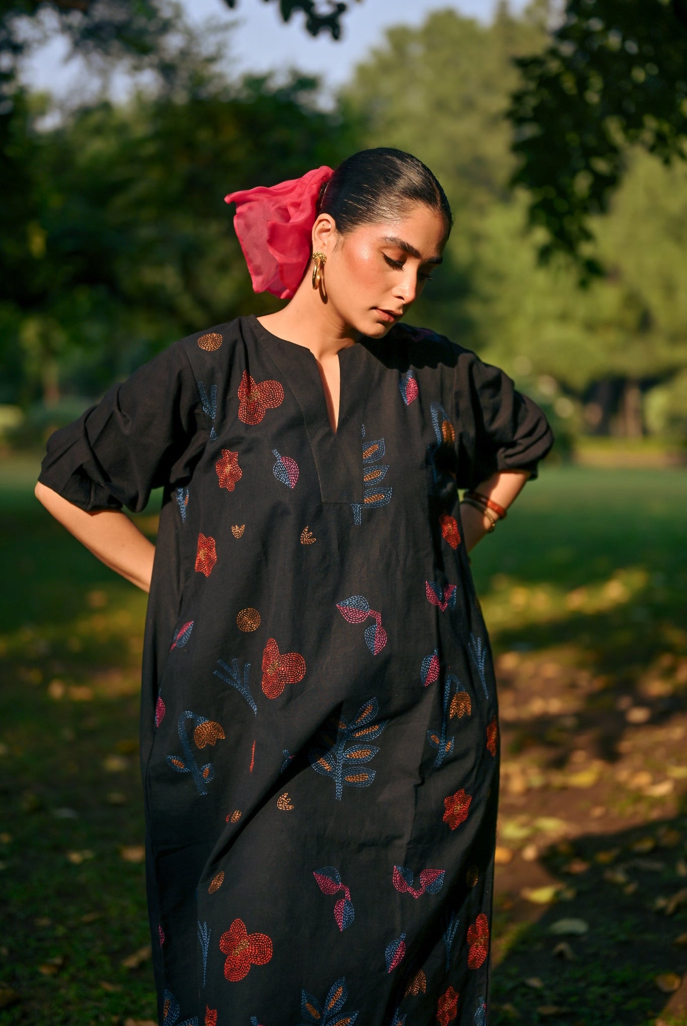 Oshibana A - line Dress – Black - CiceroniDressesIra