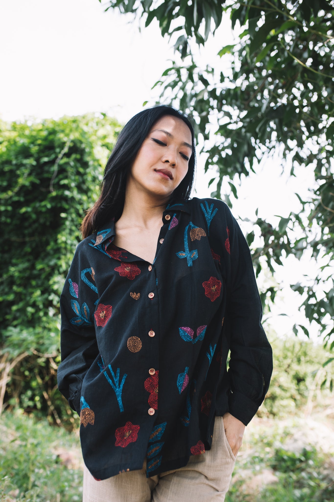 Oshibana Shirt - Black - CiceroniShirtsIra