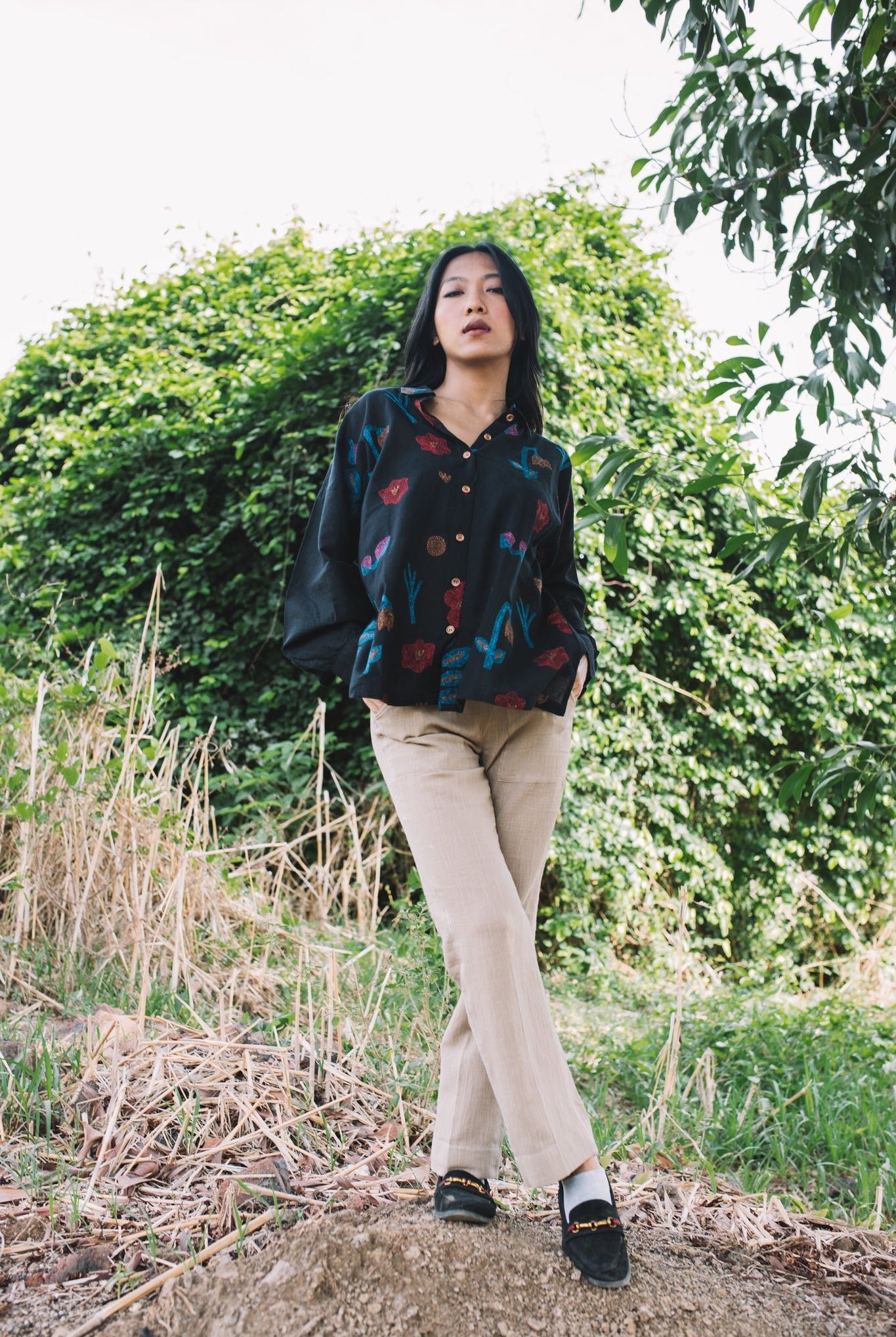 Oshibana Shirt - Black - CiceroniShirtsIra