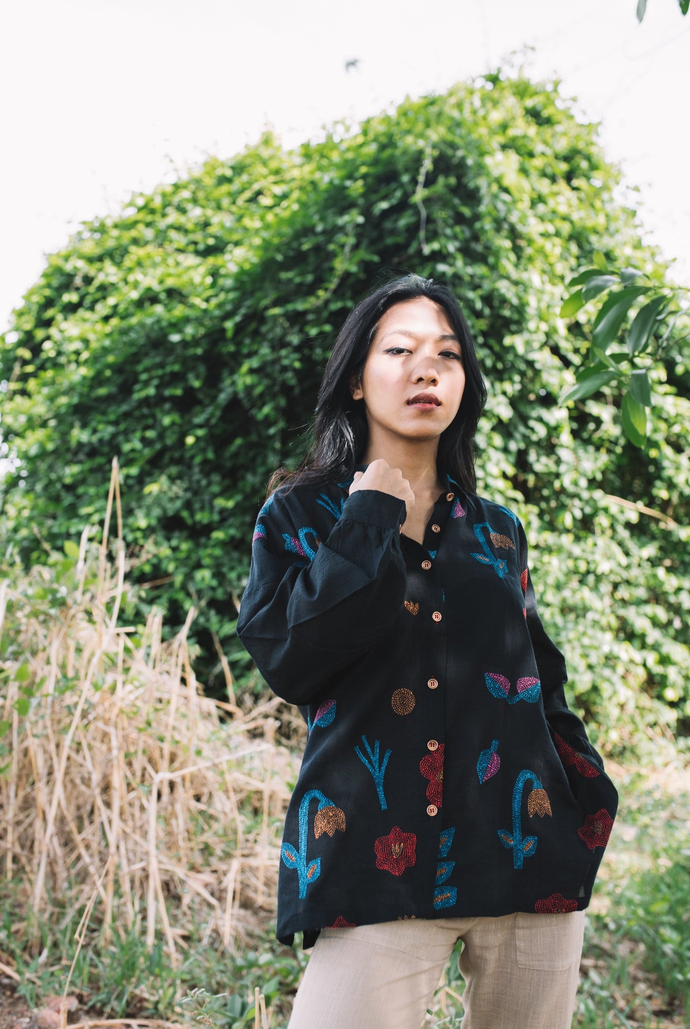 Oshibana Shirt - Black - CiceroniShirtsIra