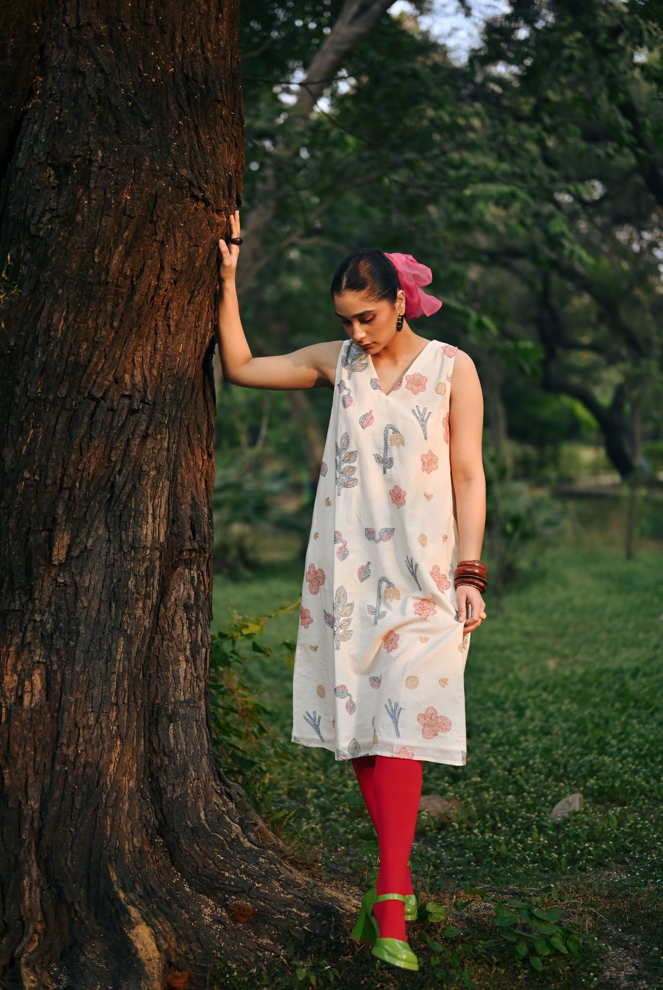 Oshibana Sleeveless Dress – White - CiceroniDressesIra