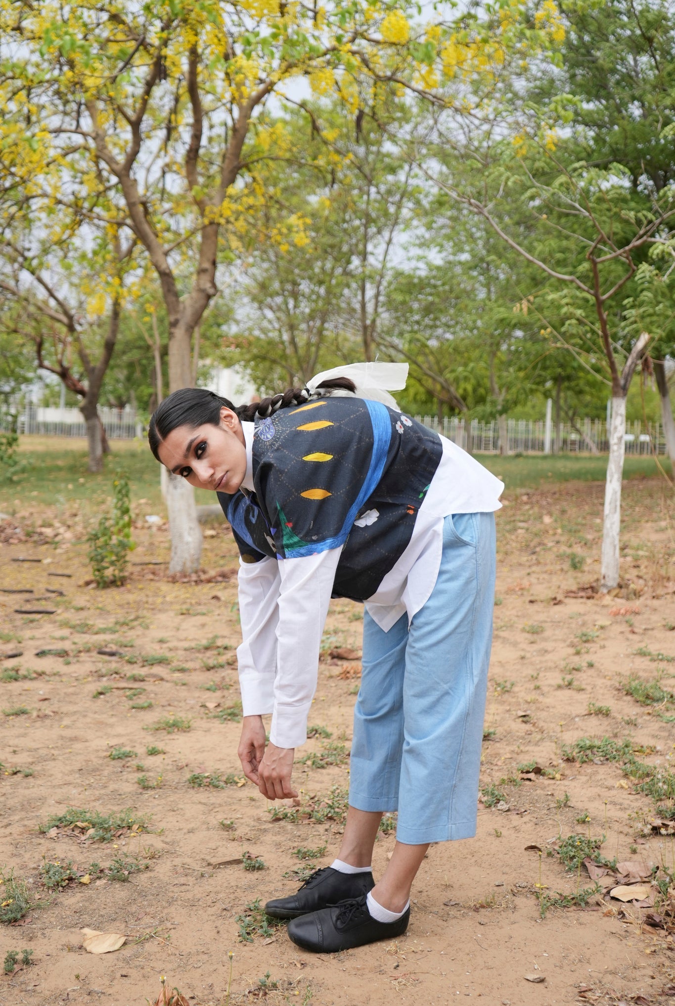 Overlay Shirt In Chetti Black With White Contrast - CiceroniWomen ShirtsNIKYTA