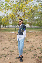 Overlay Shirt In Chetti Black With White Contrast - CiceroniWomen ShirtsNIKYTA