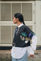 Overlay Shirt In Chetti Black With White Contrast - CiceroniWomen ShirtsNIKYTA