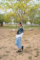 Overlay Shirt In Chetti Black With White Contrast - CiceroniWomen ShirtsNIKYTA