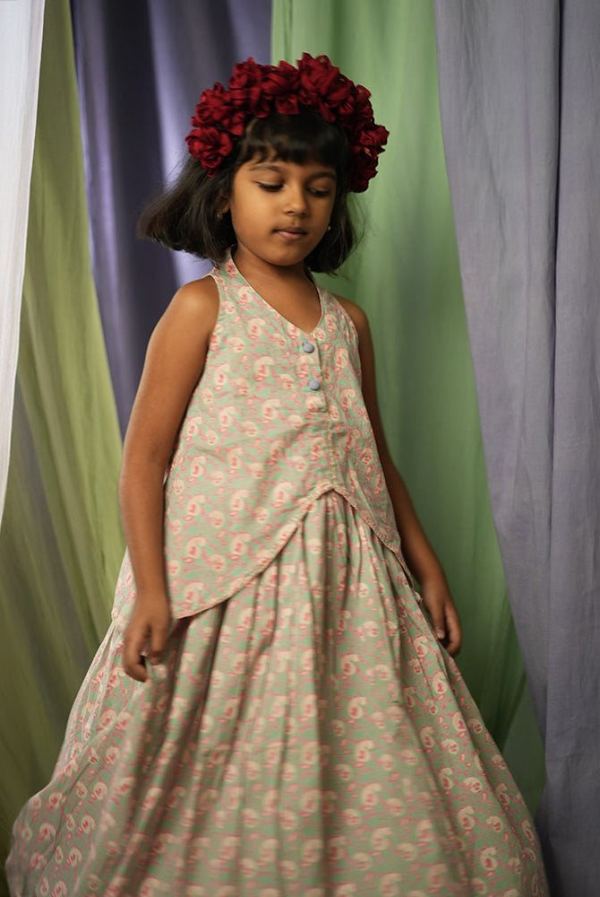 ‘Paisley Heart’ Girls Ethnic Wear Lehenga Set - CiceroniLehenga SetLove The World Today