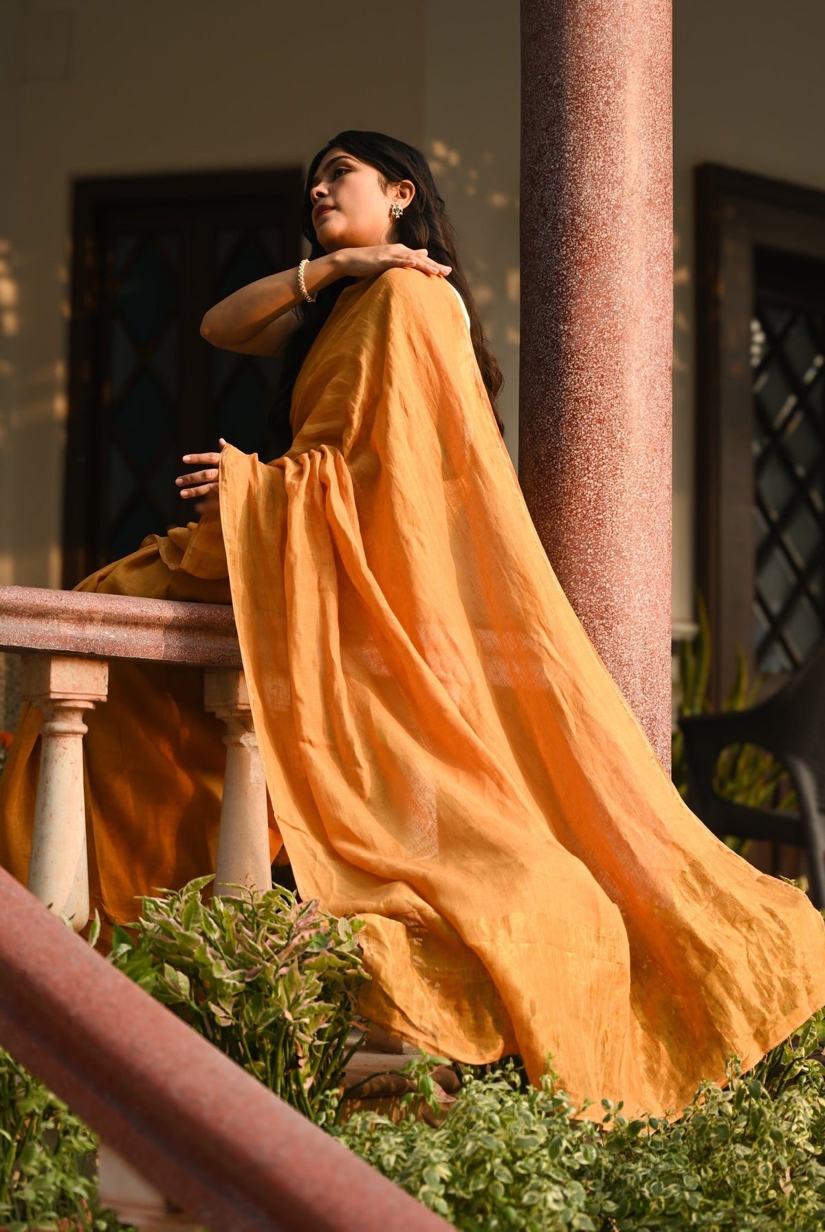 Pallu — Suraj - Solid Linen Handwoven Linen Saree - CiceroniSareePallu