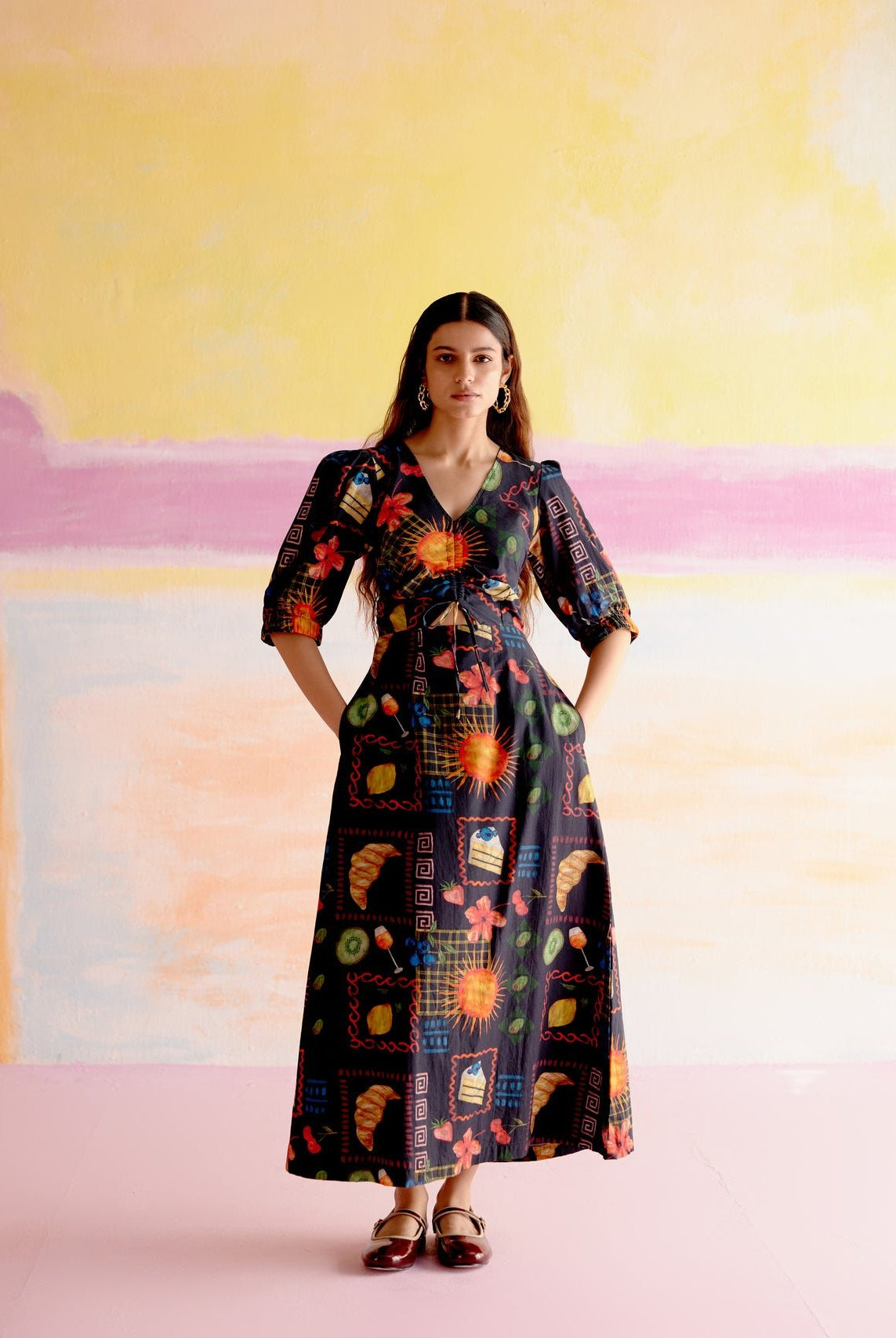 Paloma Midi Dress in Aloha Print - CiceroniDressesHappi Space