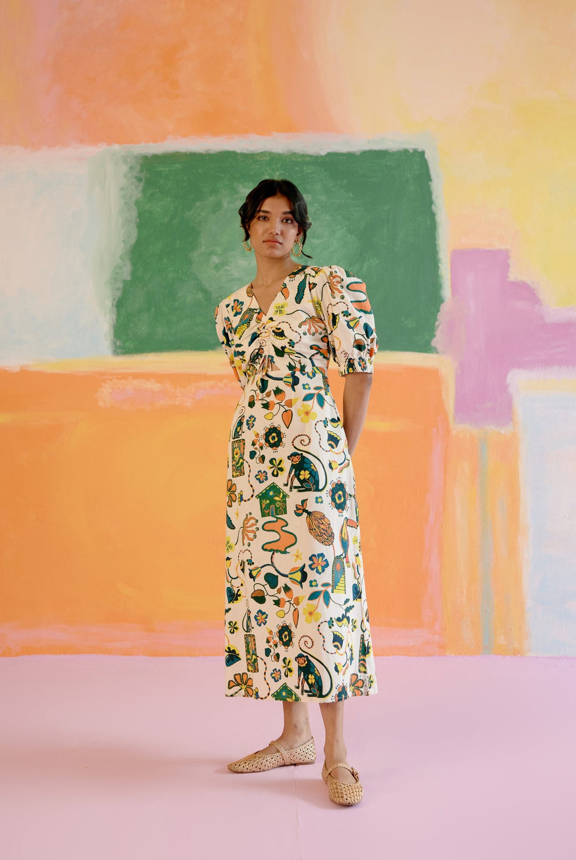 Paloma Midi Dress in Kakapo Print - CiceroniDressesHappi Space