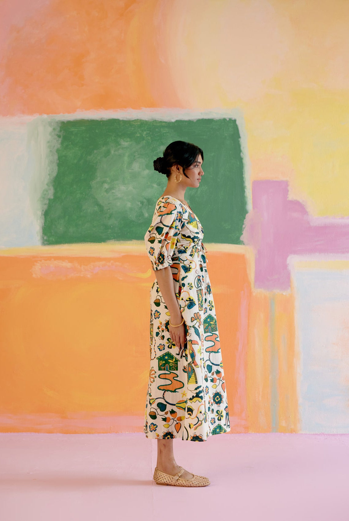 Paloma Midi Dress in Kakapo Print - CiceroniDressesHappi Space