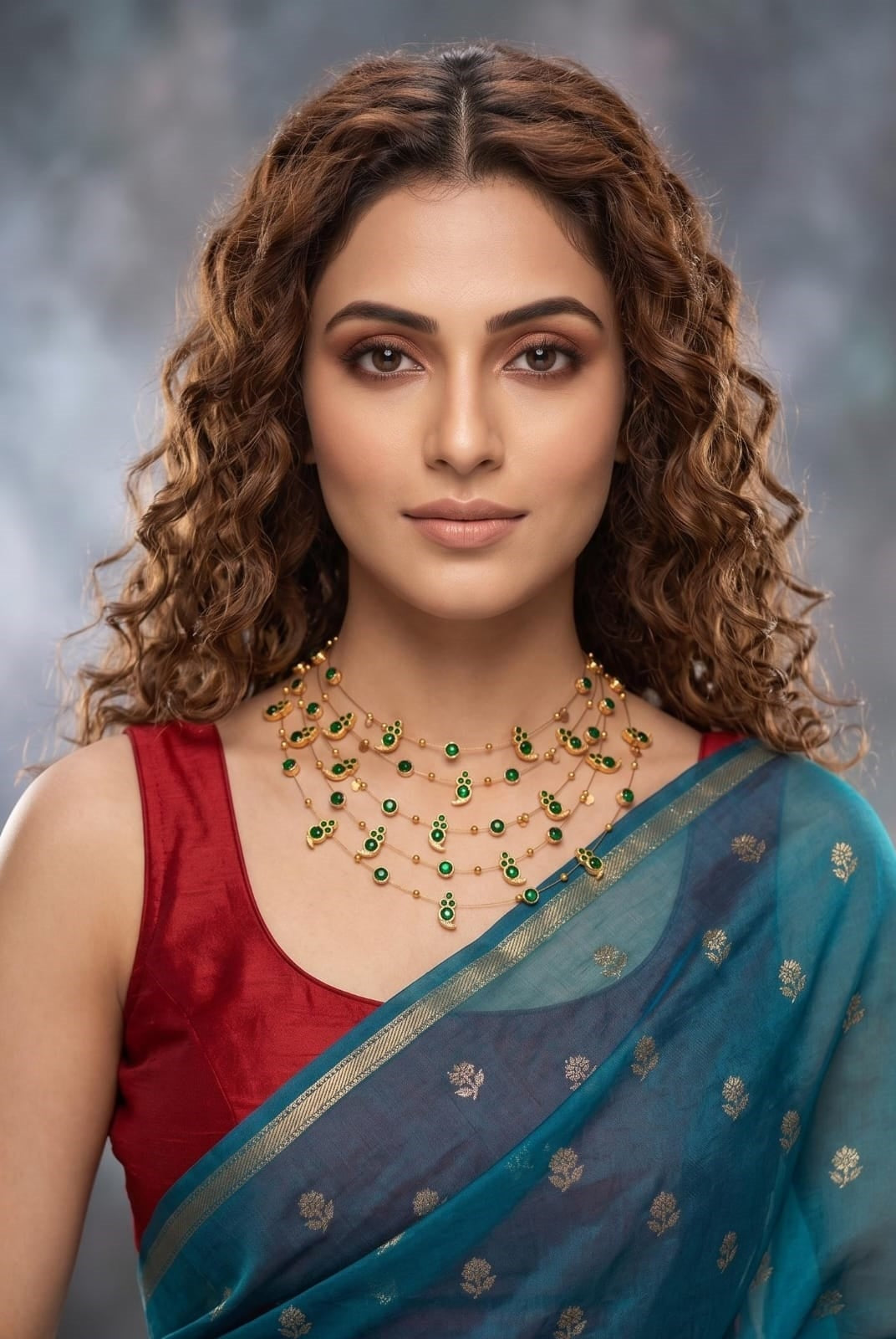 Panchmala-5 Layered Green Kemp Maanga Necklace - CiceroniNecklace SetAarika