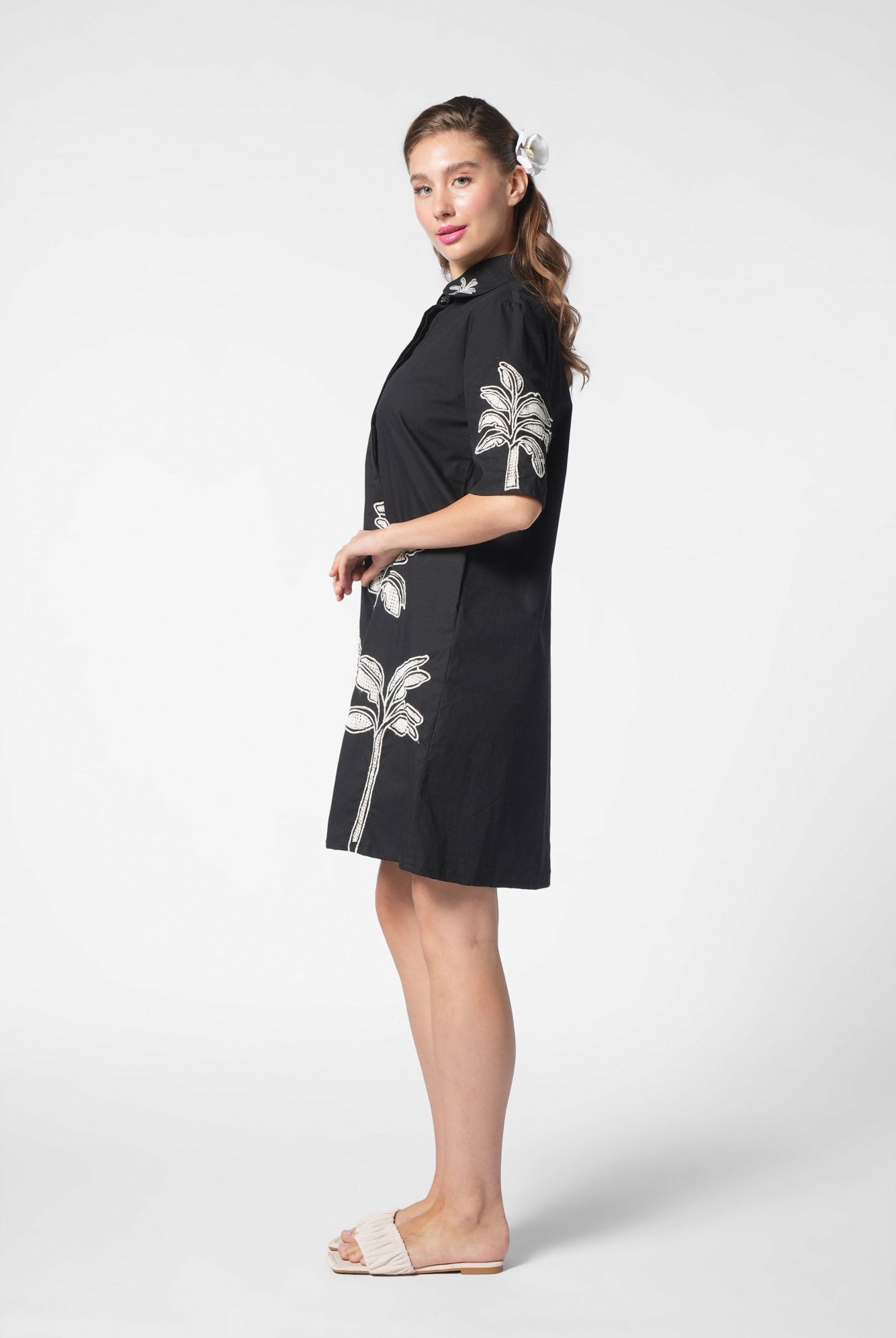Paradise Palm Black Dress - CiceroniDressesEkastories