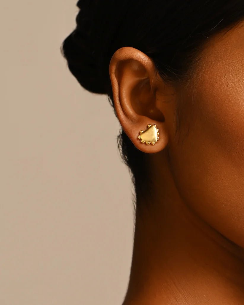 Passional Ear Studs - Gold - CiceroniEarringsBatoki