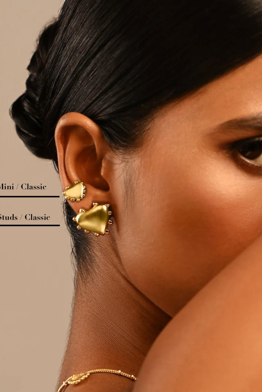 Passional Ear Studs - Gold - CiceroniEarringsBatoki