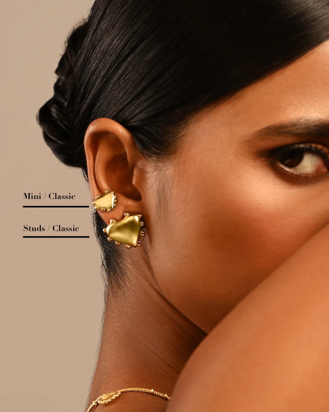 Passional Ear Studs - Gold - CiceroniEarringsBatoki