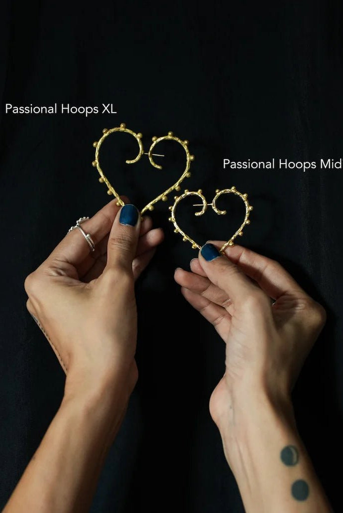 Passional Hoops - Silver Midi - CiceroniEarringsBatoki