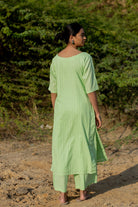 Pastel Green Kurta Set with Jaamdani Stole - CiceroniKurta Set, Everyday WearMaidaan