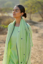 Pastel Green Kurta Set with Jaamdani Stole - CiceroniKurta Set, Everyday WearMaidaan