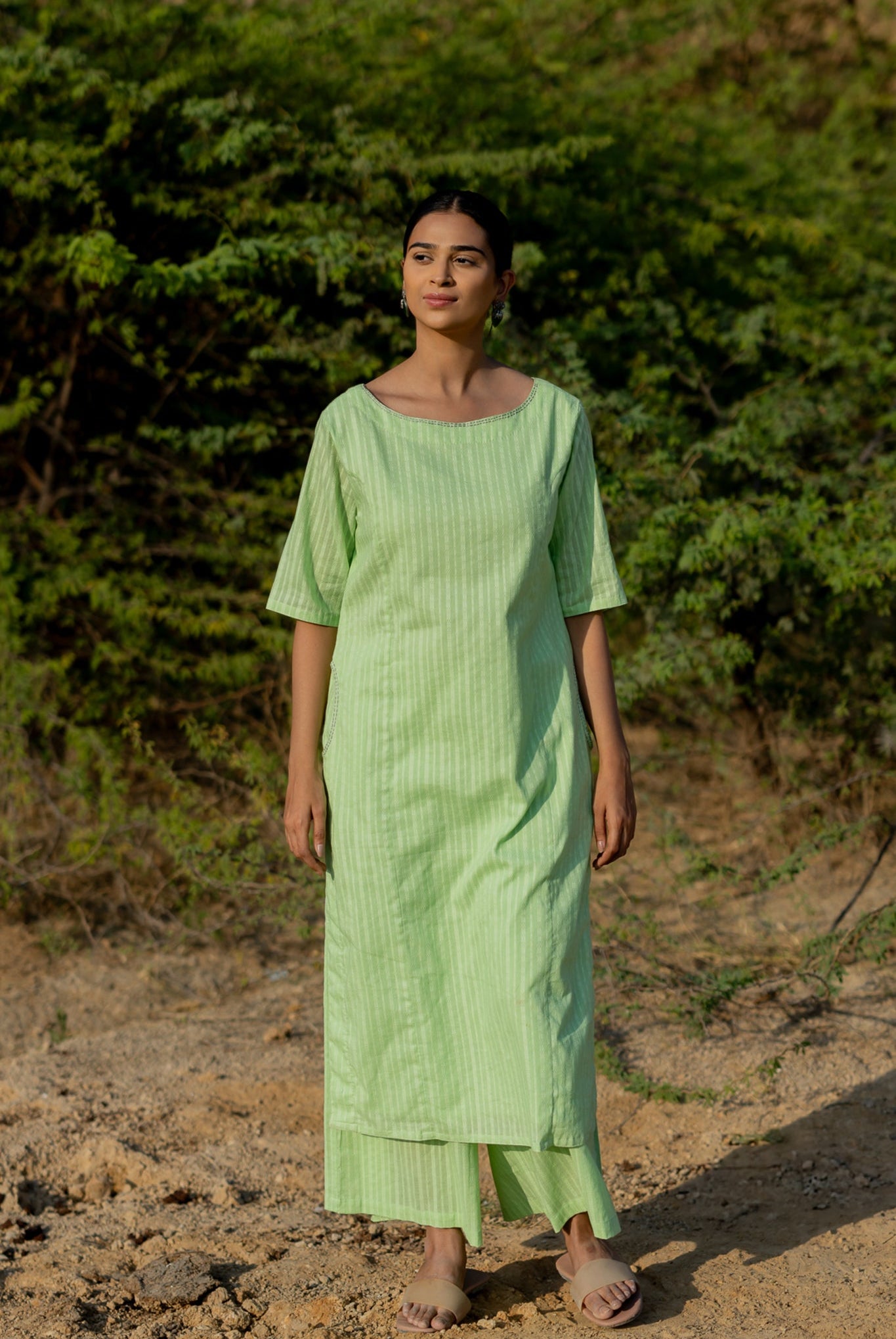 Pastel Green Kurta Set - CiceroniKurta SetMaidaan