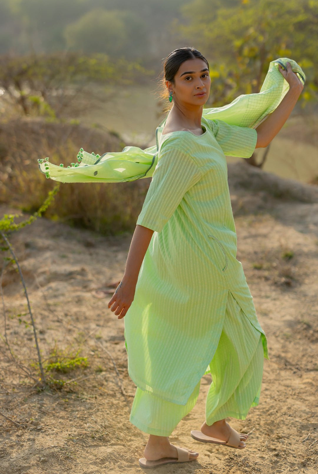 Pastel Green Kurta Set - CiceroniKurta SetMaidaan