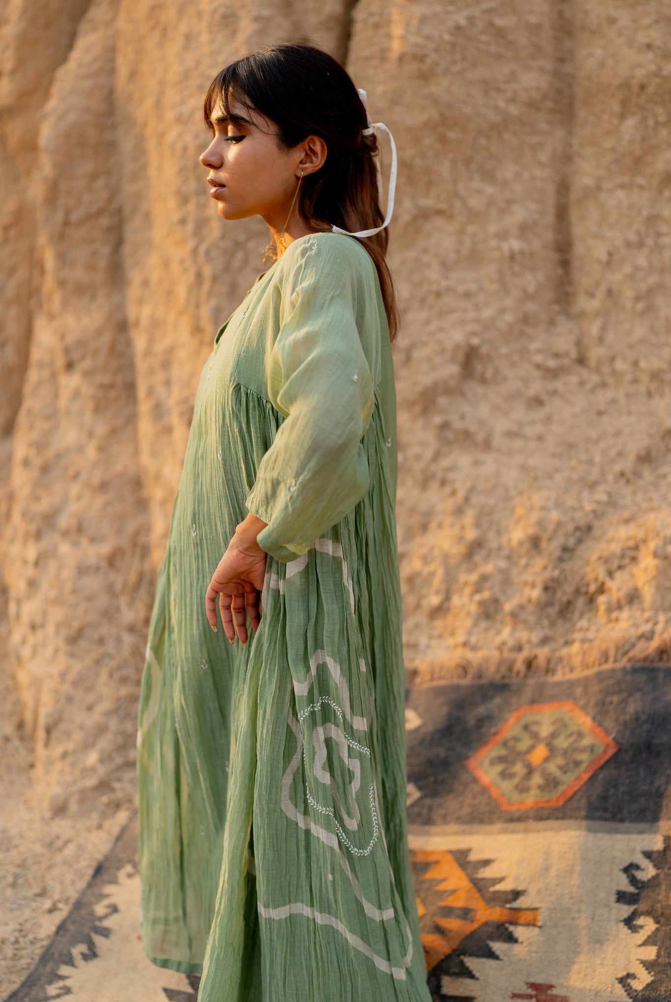 Pastel Green Ruzgar Dress - CiceroniDressesNirjara